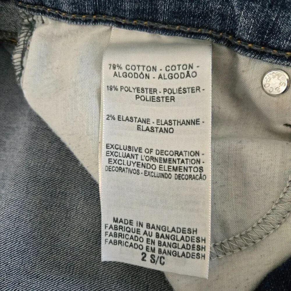 Levis Denizen Modern Skinny Distressed Faded Denim 5 Pocket Jeans Women's Size 2